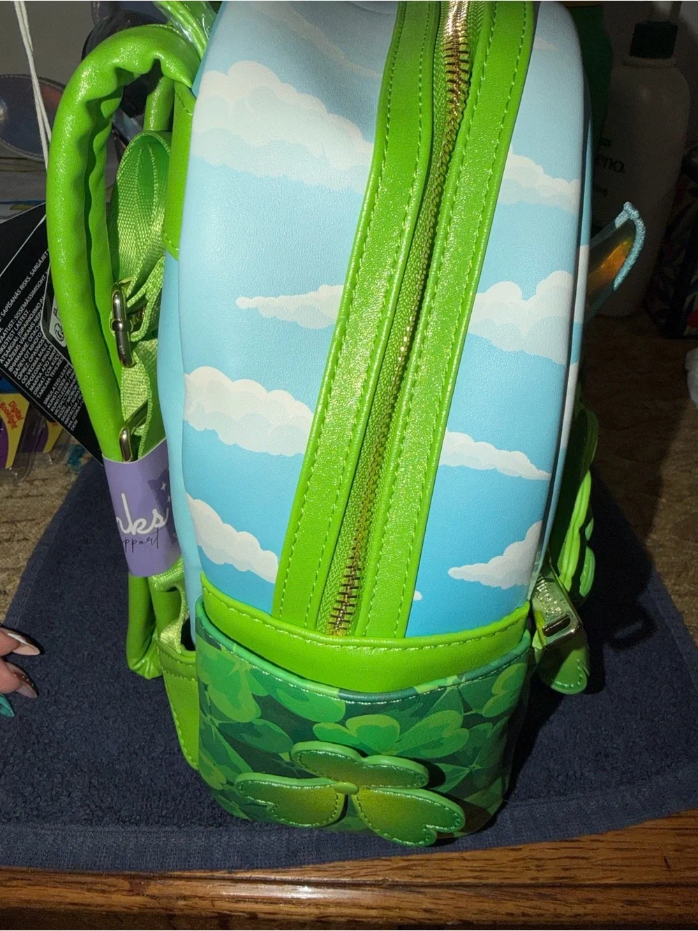 Disney Tinker Bell Green Shamrock Loungefly backpack